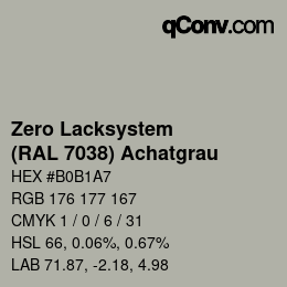 Color code: Zero Lacksystem - (RAL 7038) Achatgrau | qconv.com