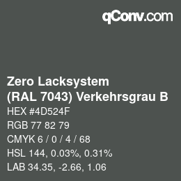Farbcode: Zero Lacksystem - (RAL 7043) Verkehrsgrau B | qconv.com