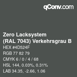 Color code: Zero Lacksystem - (RAL 7043) Verkehrsgrau B | qconv.com