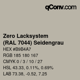 カラーコード: Zero Lacksystem - (RAL 7044) Seidengrau | qconv.com