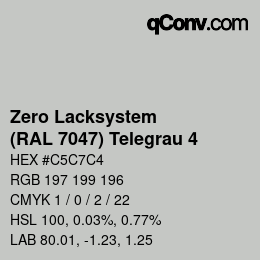 カラーコード: Zero Lacksystem - (RAL 7047) Telegrau 4 | qconv.com