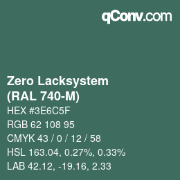 Color code: Zero Lacksystem - (RAL 740-M) | qconv.com