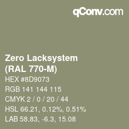 Color code: Zero Lacksystem - (RAL 770-M) | qconv.com