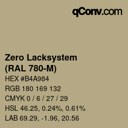 Código de color: Zero Lacksystem - (RAL 780-M) | qconv.com