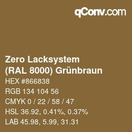 カラーコード: Zero Lacksystem - (RAL 8000) Grünbraun | qconv.com