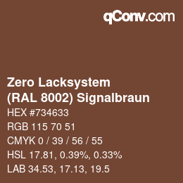 Color code: Zero Lacksystem - (RAL 8002) Signalbraun | qconv.com