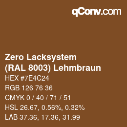 Color code: Zero Lacksystem - (RAL 8003) Lehmbraun | qconv.com