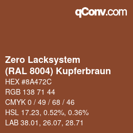 Farbcode: Zero Lacksystem - (RAL 8004) Kupferbraun | qconv.com