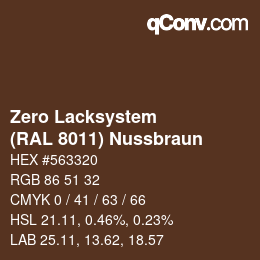 カラーコード: Zero Lacksystem - (RAL 8011) Nussbraun | qconv.com