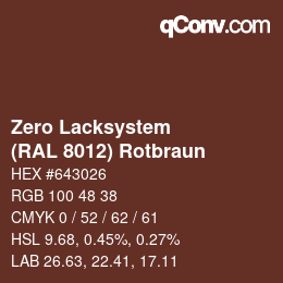Code couleur: Zero Lacksystem - (RAL 8012) Rotbraun | qconv.com