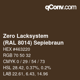 Color code: Zero Lacksystem - (RAL 8014) Sepiebraun | qconv.com