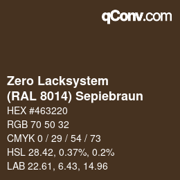 Code couleur: Zero Lacksystem - (RAL 8014) Sepiebraun | qconv.com