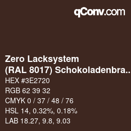 Color code: Zero Lacksystem - (RAL 8017) Schokoladenbraun | qconv.com