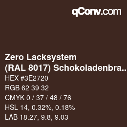 Código de color: Zero Lacksystem - (RAL 8017) Schokoladenbraun | qconv.com