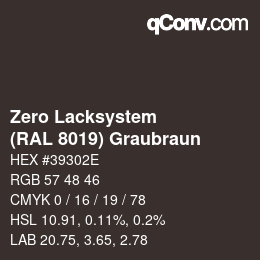 Código de color: Zero Lacksystem - (RAL 8019) Graubraun | qconv.com