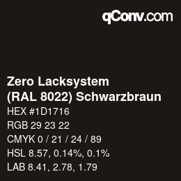 Farbcode: Zero Lacksystem - (RAL 8022) Schwarzbraun | qconv.com