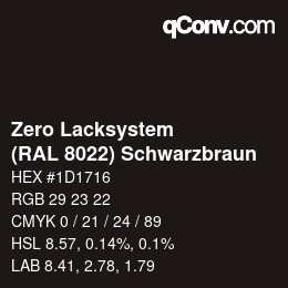 Code couleur: Zero Lacksystem - (RAL 8022) Schwarzbraun | qconv.com