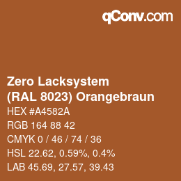 Color code: Zero Lacksystem - (RAL 8023) Orangebraun | qconv.com