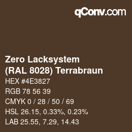 Color code: Zero Lacksystem - (RAL 8028) Terrabraun | qconv.com