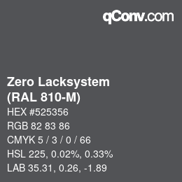 Code couleur: Zero Lacksystem - (RAL 810-M) | qconv.com