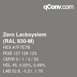 Farbcode: Zero Lacksystem - (RAL 830-M) | qconv.com