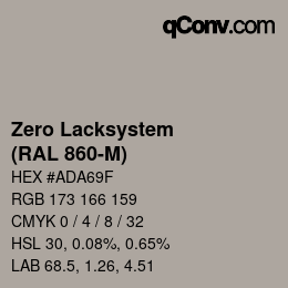 Color code: Zero Lacksystem - (RAL 860-M) | qconv.com