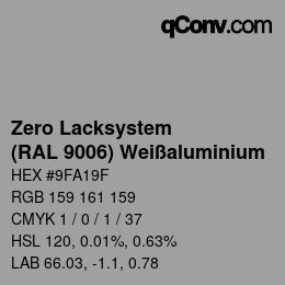 Código de color: Zero Lacksystem - (RAL 9006) Weißaluminium | qconv.com