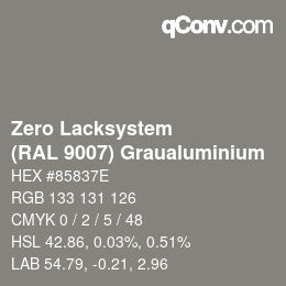 Código de color: Zero Lacksystem - (RAL 9007) Graualuminium | qconv.com