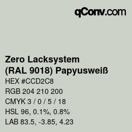 Código de color: Zero Lacksystem - (RAL 9018) Papyusweiß | qconv.com