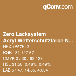 Farbcode: Zero Lacksystem - Acryl Wetterschutzfarbe Nr. 25 Ocker | qconv.com