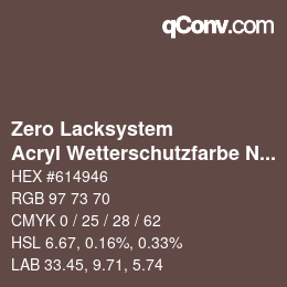 Code couleur: Zero Lacksystem - Acryl Wetterschutzfarbe Nr. 31 Oxidrot | qconv.com
