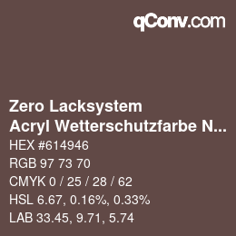 Code couleur: Zero Lacksystem - Acryl Wetterschutzfarbe Nr. 31 Oxidrot | qconv.com