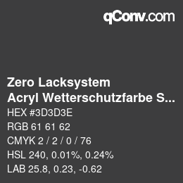 Farbcode: Zero Lacksystem - Acryl Wetterschutzfarbe Schwarz | qconv.com