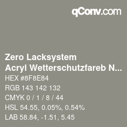 Código de color: Zero Lacksystem - Acryl Wetterschutzfareb Nr. 71 Hellgrau | qconv.com
