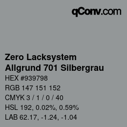 Farbcode: Zero Lacksystem - Allgrund 701 Silbergrau | qconv.com