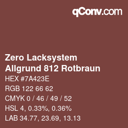 Código de color: Zero Lacksystem - Allgrund 812 Rotbraun | qconv.com