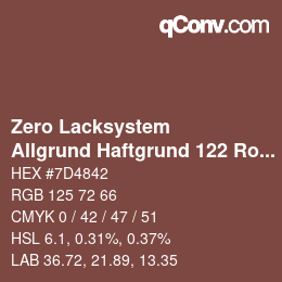 カラーコード: Zero Lacksystem - Allgrund Haftgrund 122 Rot | qconv.com