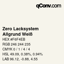 Code couleur: Zero Lacksystem - Allgrund Weiß | qconv.com
