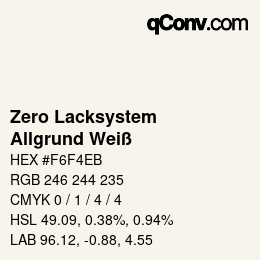 カラーコード: Zero Lacksystem - Allgrund Weiß | qconv.com