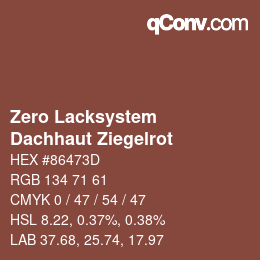 Farbcode: Zero Lacksystem - Dachhaut Ziegelrot | qconv.com