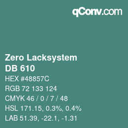 Código de color: Zero Lacksystem - DB 610 | qconv.com
