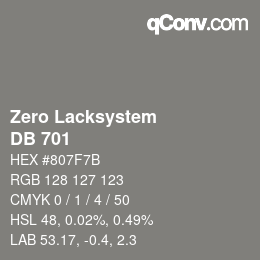 Code couleur: Zero Lacksystem - DB 701 | qconv.com
