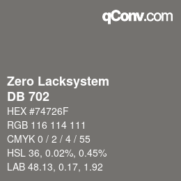 Color code: Zero Lacksystem - DB 702 | qconv.com