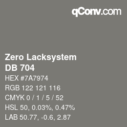Código de color: Zero Lacksystem - DB 704 | qconv.com