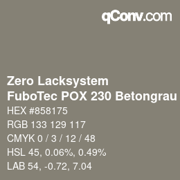 Farbcode: Zero Lacksystem - FuboTec POX 230 Betongrau | qconv.com