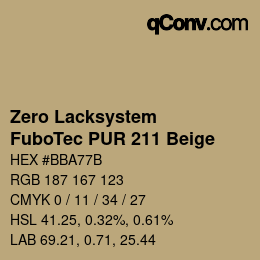 カラーコード: Zero Lacksystem - FuboTec PUR 211 Beige | qconv.com