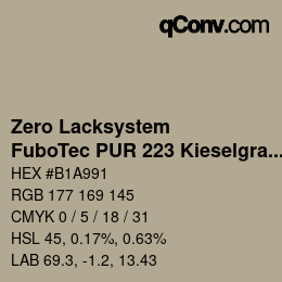 カラーコード: Zero Lacksystem - FuboTec PUR 223 Kieselgrau | qconv.com