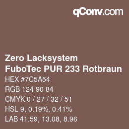 カラーコード: Zero Lacksystem - FuboTec PUR 233 Rotbraun | qconv.com