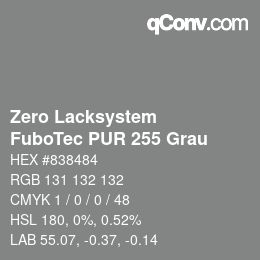 Código de color: Zero Lacksystem - FuboTec PUR 255 Grau | qconv.com