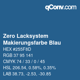 Code couleur: Zero Lacksystem - Makierungsfarbe Blau | qconv.com